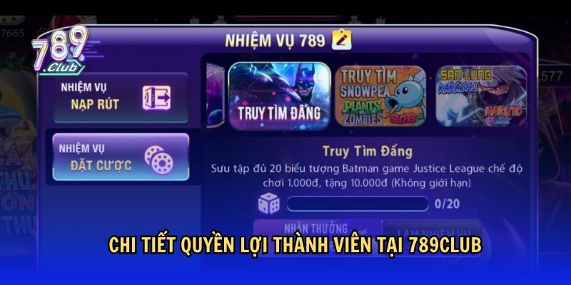 Chi tiết quyền lợi thành viên tại 789Club